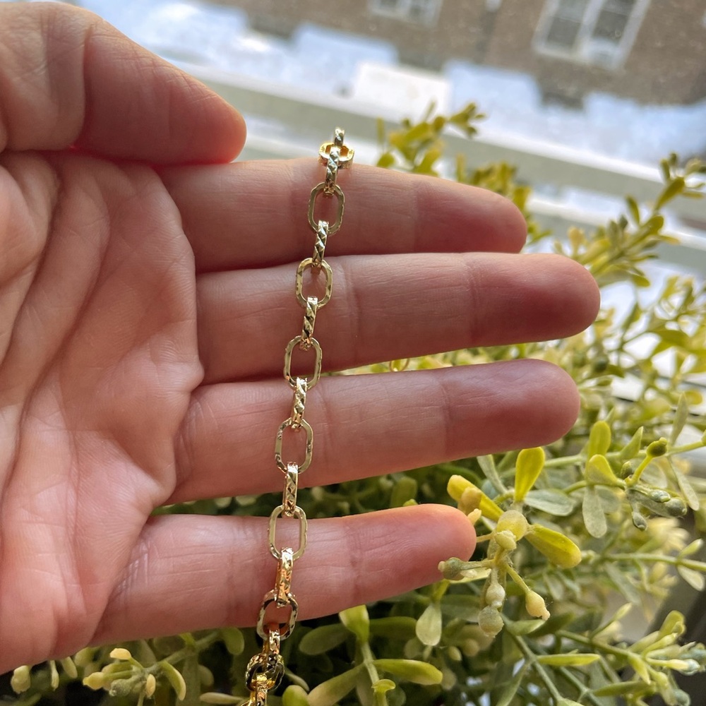Gold Paperclip Link Bracelet